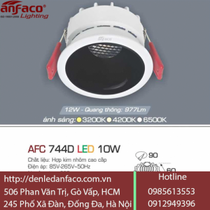 Đèn LED Âm Trần Chiếu Điểm Anfaco 10W AFC 744 D