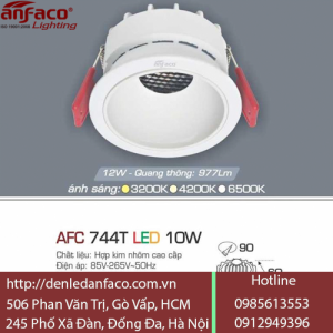 Đèn LED Âm Trần Chiếu Điểm Anfaco 10W AFC 744 T