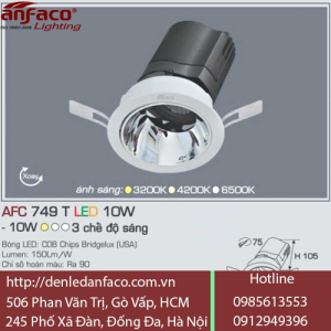 Đèn LED Âm Trần Chiếu Điểm Anfaco 10W AFC 749 T