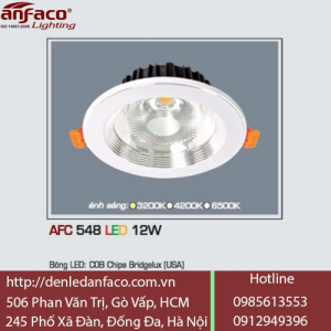 Đèn LED Âm Trần Chiếu Điểm Anfaco 12W AFC 548