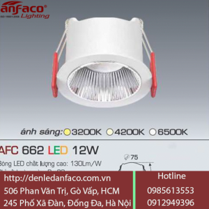 Đèn LED Âm Trần Chiếu Điểm Anfaco 12W AFC 662