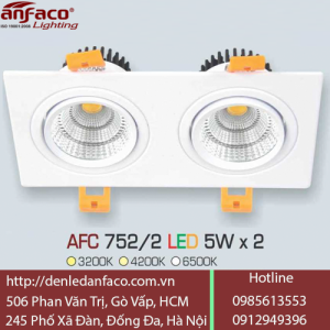 Đèn LED Âm Trần COB Anfaco 2 Bóng 5W AFC 752/2
