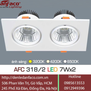 Đèn LED Âm Trần COB Anfaco 2 Bóng 7W AFC 318/2