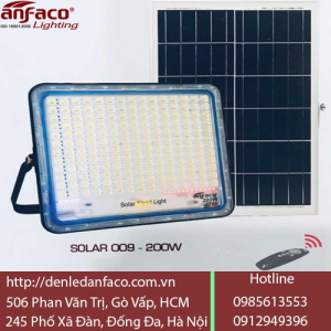 Đèn Pha LED Năng Lượng Mặt Trời Anfaco 200W Solar 009